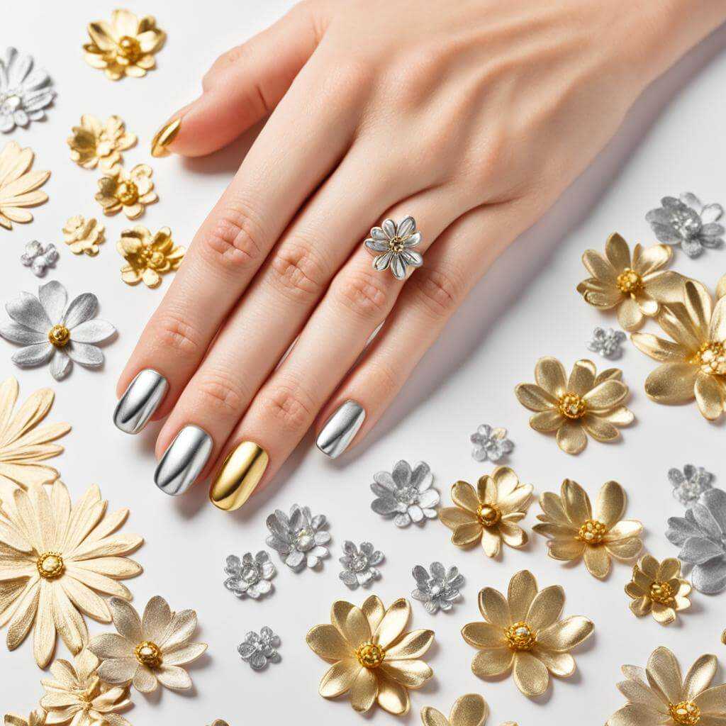 chrome floral petals