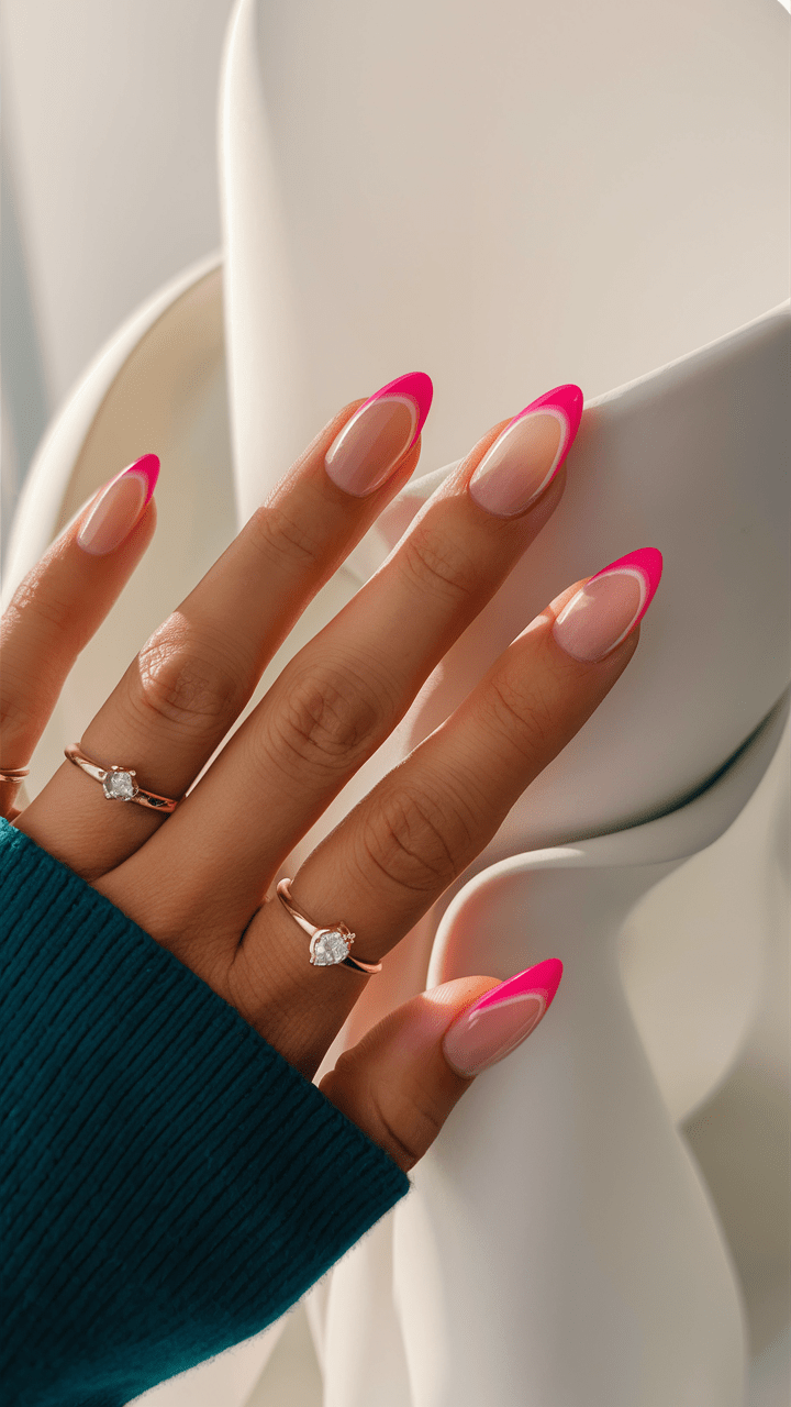 nails acrylic pink