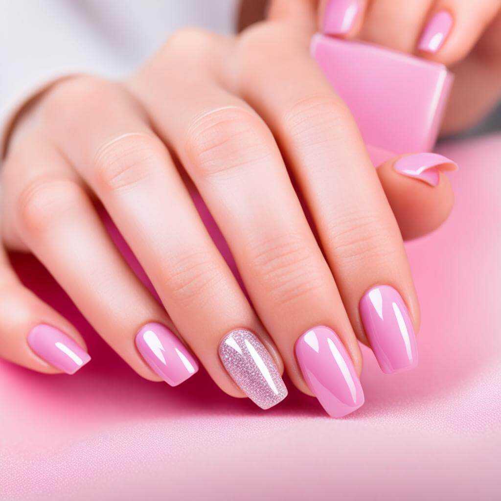 pink acrylic nails