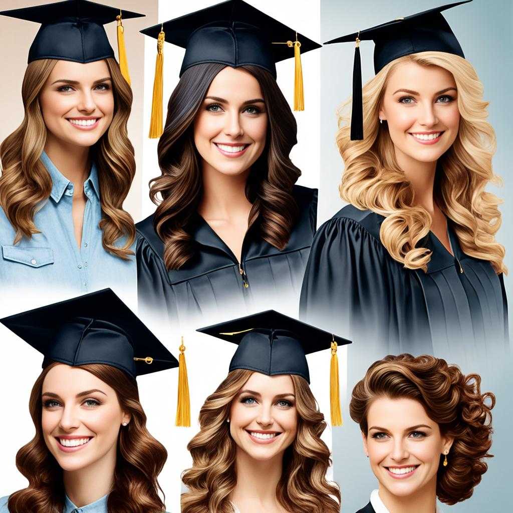 graduation hairstyles with cap black