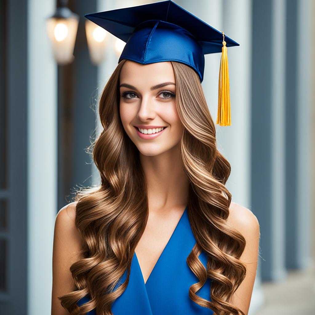 graduation hairstyles with cap curls