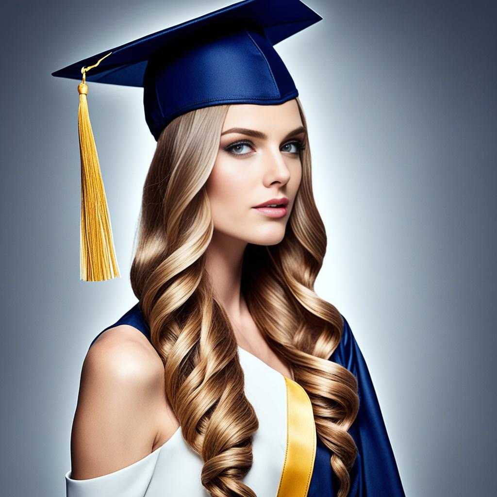 long hair graduation styles