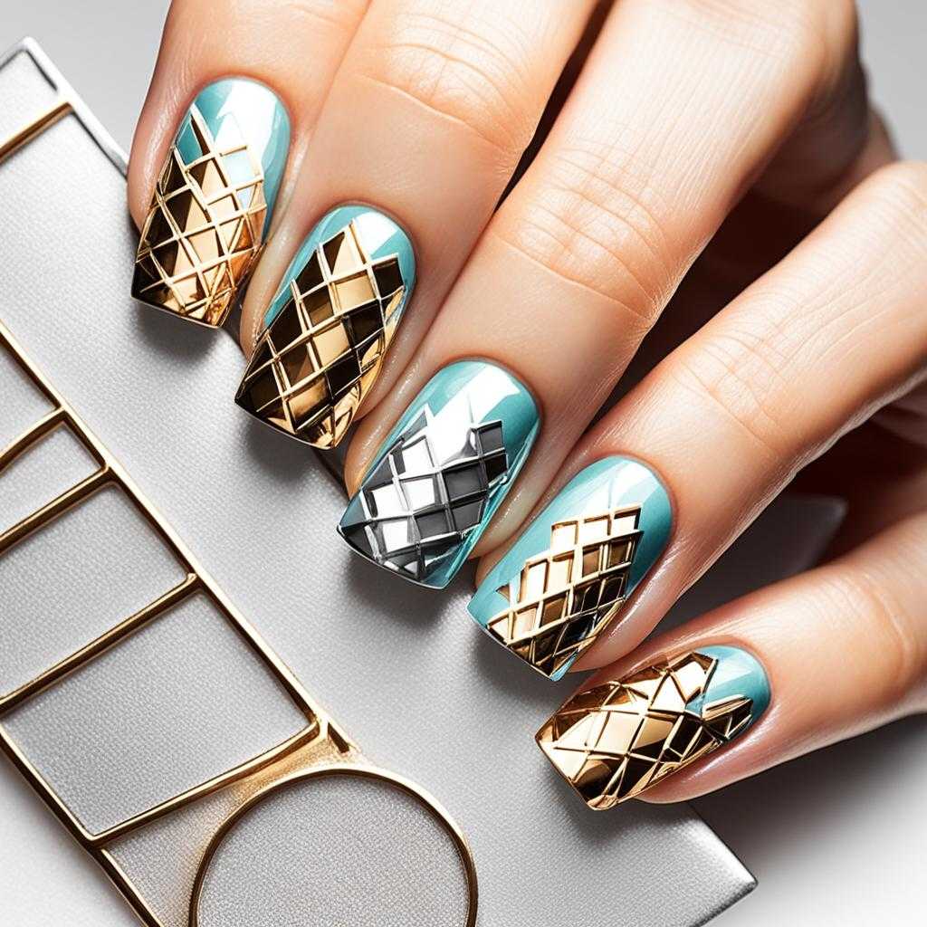 metallic nail art